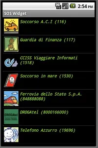 WIDGET SOS NUMERI EMERGENZA screenshot 1