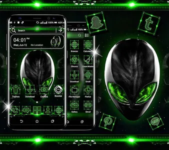 Alien Green Launcher Theme screenshot 0