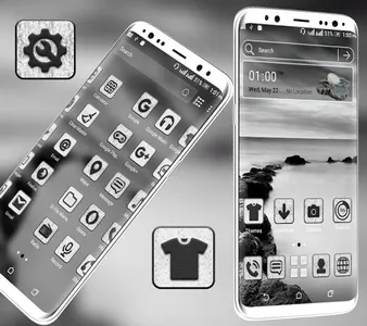 Sea Stone Monochrome Launcher screenshot 1