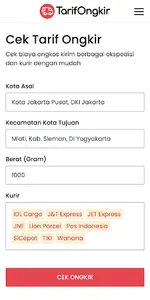 Tarif Ongkir dan Cek Resi screenshot 1