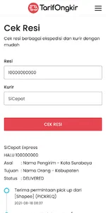 Tarif Ongkir dan Cek Resi screenshot 4