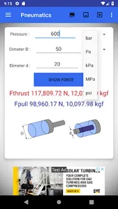 Pneumatic Cylinder Calculator screenshot 1