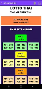 Lotto Thai: Thai VIP 3D2D Tips screenshot 1