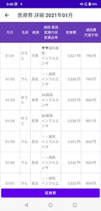 医療費  記録帳  医療費と通院費を管理するためのアプリ screenshot 5