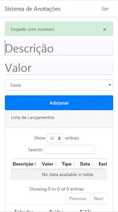 Caderno de Lançamentos screenshot 1