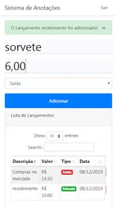 Caderno de Lançamentos screenshot 2
