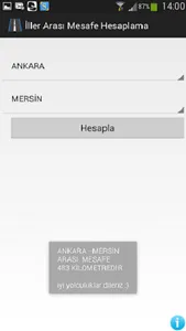 İller Arası Mesafe Hesaplama screenshot 2