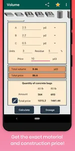 Cement Concrete Calculator ft screenshot 2