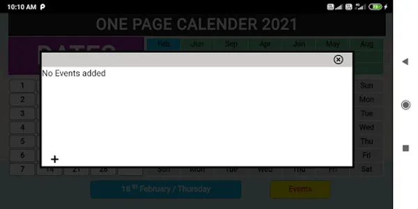 2021 One page calendar screenshot 3