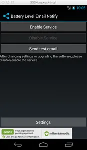 Battery Level Notify by Email screenshot 0