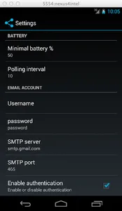 Battery Level Notify by Email screenshot 1