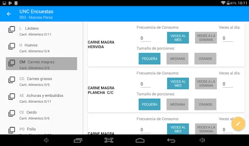 UNC - Encuestas Alimentos screenshot 1