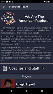 American Raptors Rugby screenshot 1