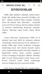 Miraziz A'zam nobel mukofoti s screenshot 1