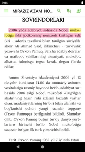 Miraziz A'zam nobel mukofoti s screenshot 4