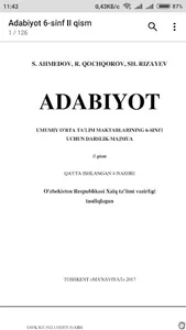 Adabiyot 6-sinf. II qism screenshot 0