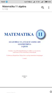 Matematika 11-sinf. Algebra screenshot 0