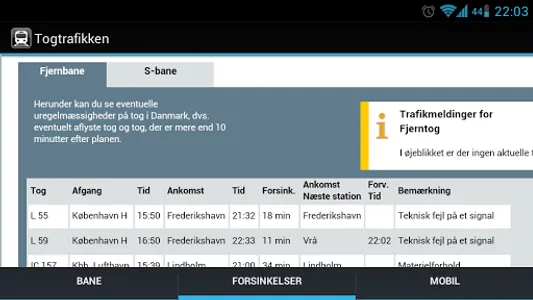 Togtrafikken i DK - DSB screenshot 2