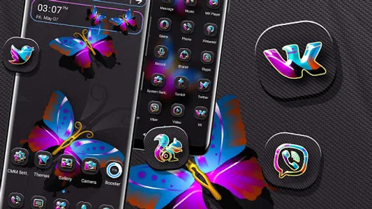 Blue Pink Butterfly Theme screenshot 0