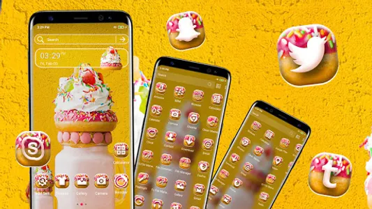 Ice Cream Yellow Theme screenshot 1