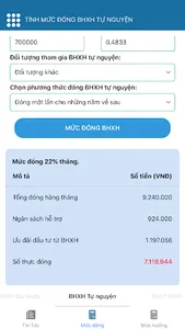 iCheDoBHXH - Tính mức đóng, mứ screenshot 2