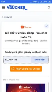 Voucher, Mã giảm giá và khuyến screenshot 2