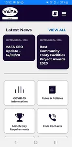 VAFA Portal screenshot 1