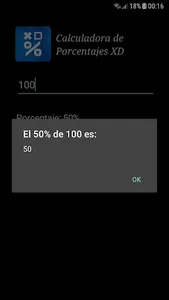 Calculadora de porcentajes XD screenshot 1