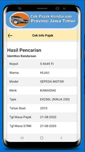 Cek Pajak Kendaraan Jawa Timur screenshot 2