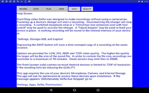 Video Selfie Start Stop - Full screenshot 1