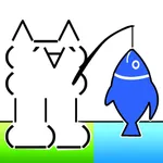 Manga cat fishing icon