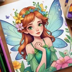 Fairy coloring book for girls icon