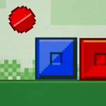 Blue red jump icon