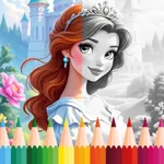 Princess coloring books games icon