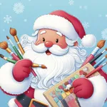 Christmas paint and coloring icon
