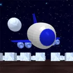 Space shuttle and labyrinth 3D icon