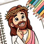 The Bible cute coloring book icon