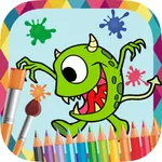 Monsters and robots to paint - coloring book icon
