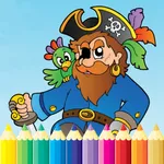 Pirate Coloring Book - Sea Drawing for Kids Free Games icon