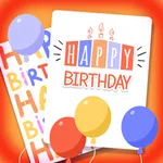 Make happy birthday greeting icon