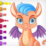 Dragons coloring book & pages icon