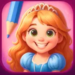Princess with Coloring Book icon