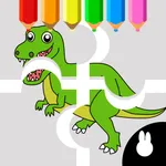 Dinosaur puzzle Doodle Colorin icon