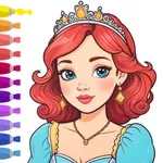 Princess color fairy drawing icon