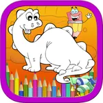 Coloring Books Dinosaur joyful icon