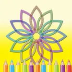 Adult mandalas coloring book therapy icon