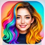 Makeover photo hairstyles app icon