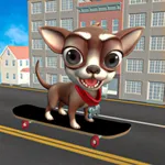 Skater dog traffic racing game icon