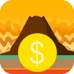 Gold volcano icon