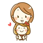 Cute mother and daughter icon